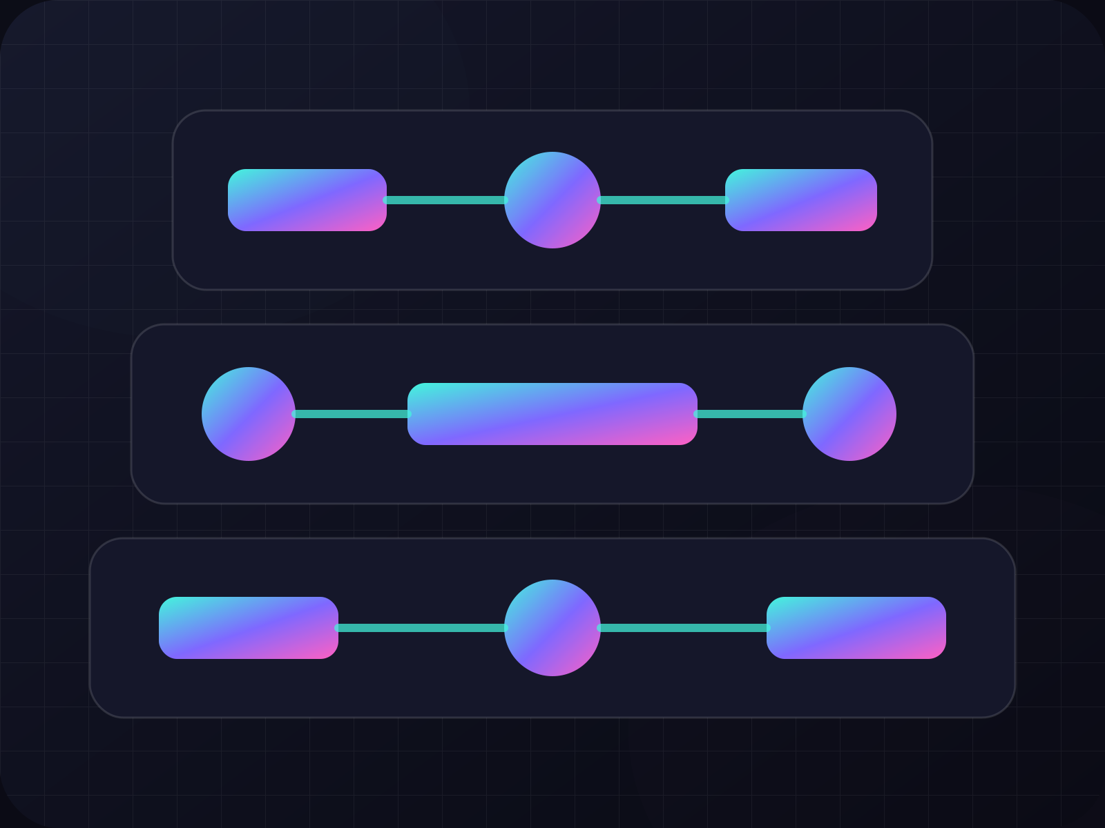 Abstract illustration of layered AI, software, integration, and infrastructure systems